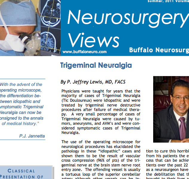 To view a PDF file providing a detailed presentation of Trigeminal Neuralgia click above.